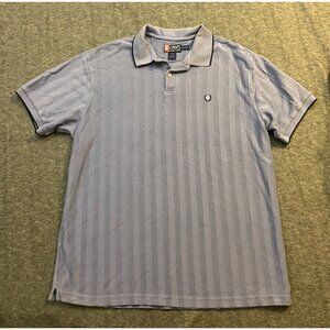 Vintage Chaps Ralph Lauren XXL Mens Periwinkle Purple Polo Shirt Herringbone